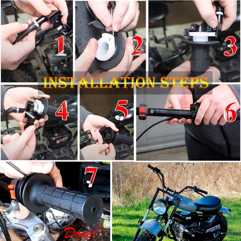 TOPEMAI مقابض مقبض الخانق وكابل للدراجة الرباعية ATV / الدراجة الترابية Baja Mini Bike Mb165 Mb200 196cc 200cc Doodlebug Bike مناسبة لشريط 22 مم من TOPEMAI - Image 5